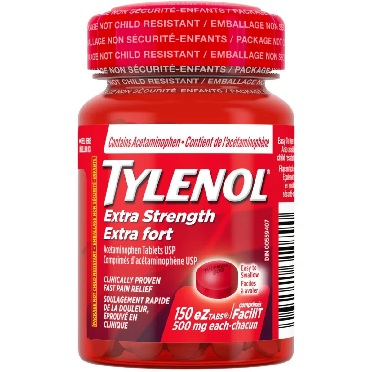 Acétaminophène à 500 mg, analgésique, extra fort, comprimés FaciliT
