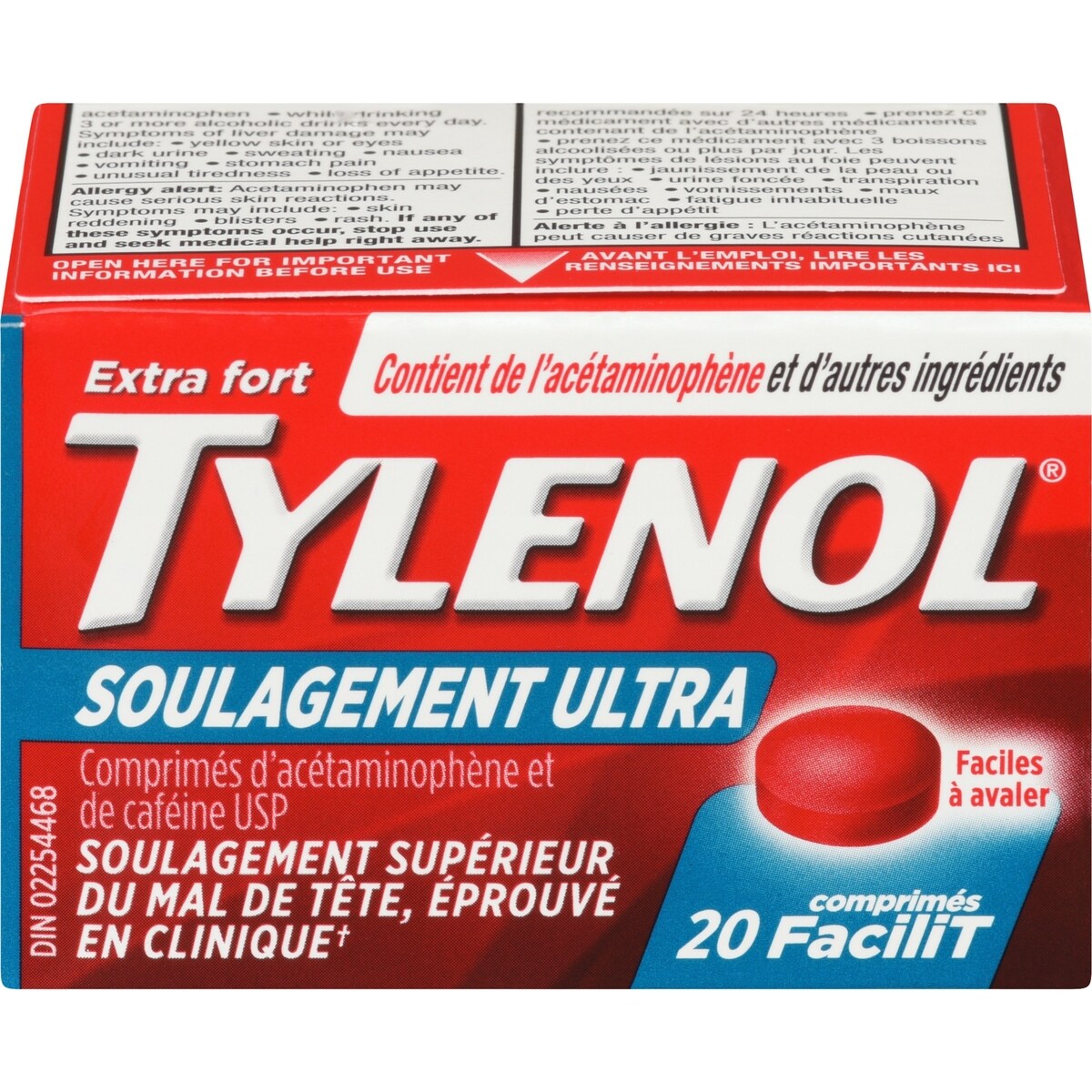 Acétaminophène à 200 mg, soulagement ultra, douleurs de la migraine, comprimés FaciliT