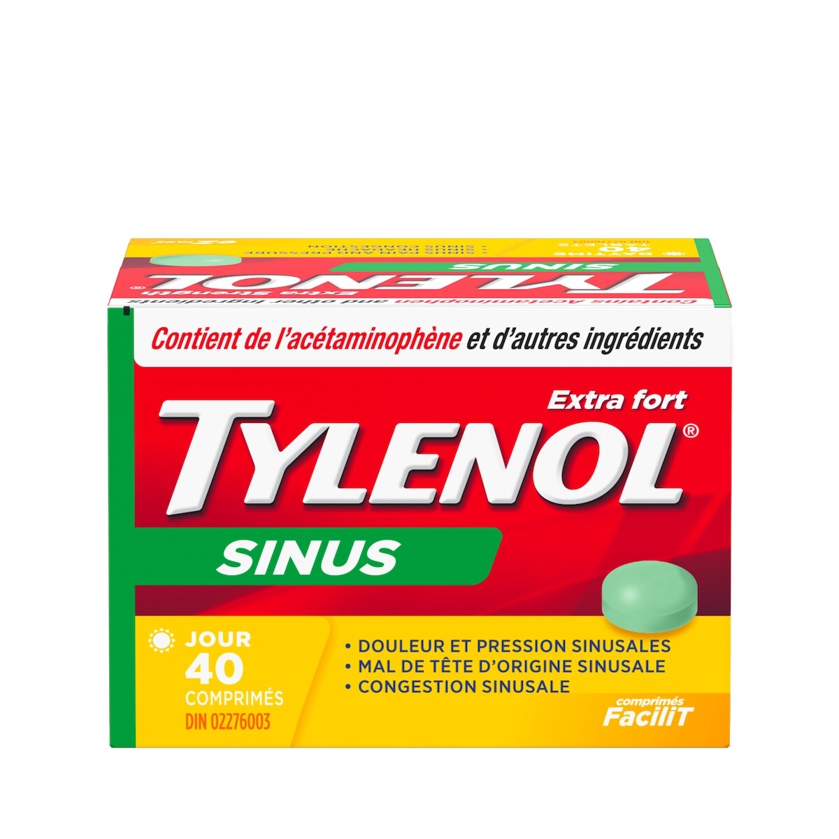 Soulagement des sinus, jour, extra fort, comprimés FaciliT