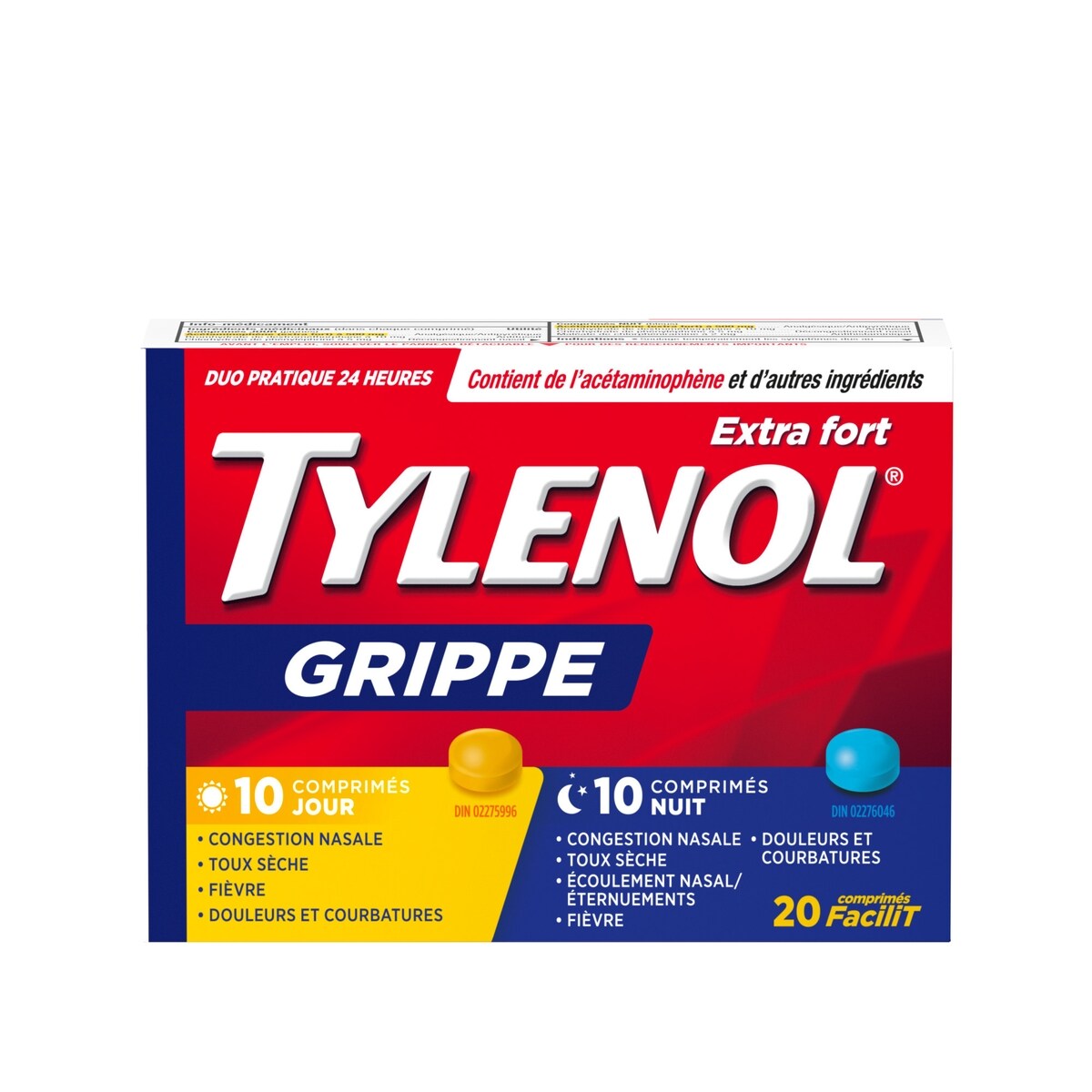 Soulagement de la grippe, jour/nuit, extra fort, comprimés FaciliT