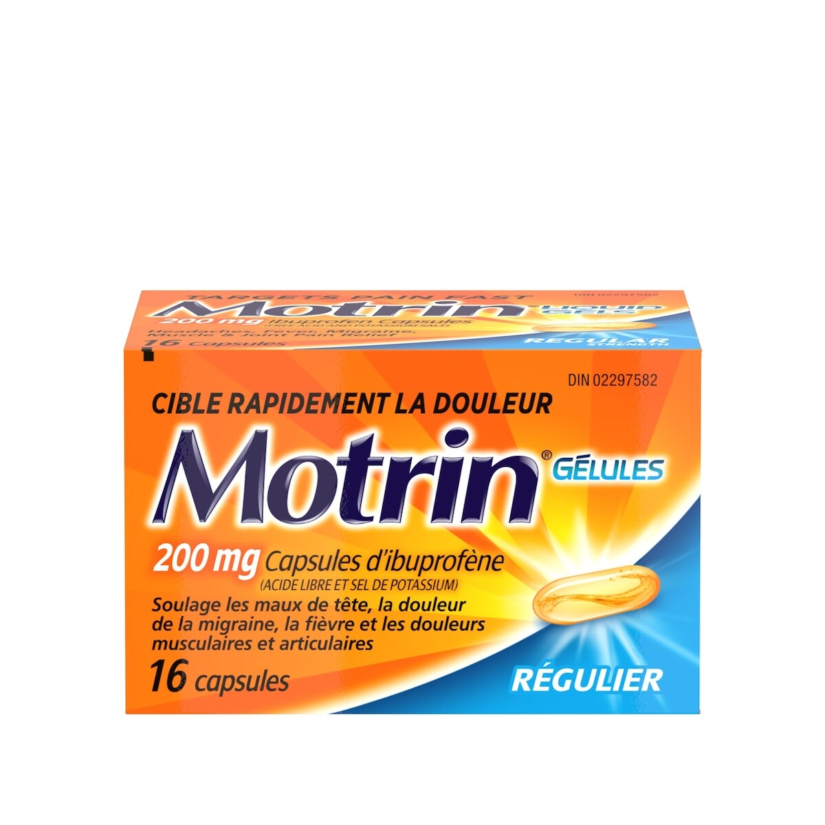 Ibuprofène, analgésique, régulier, gélules à 200 mg