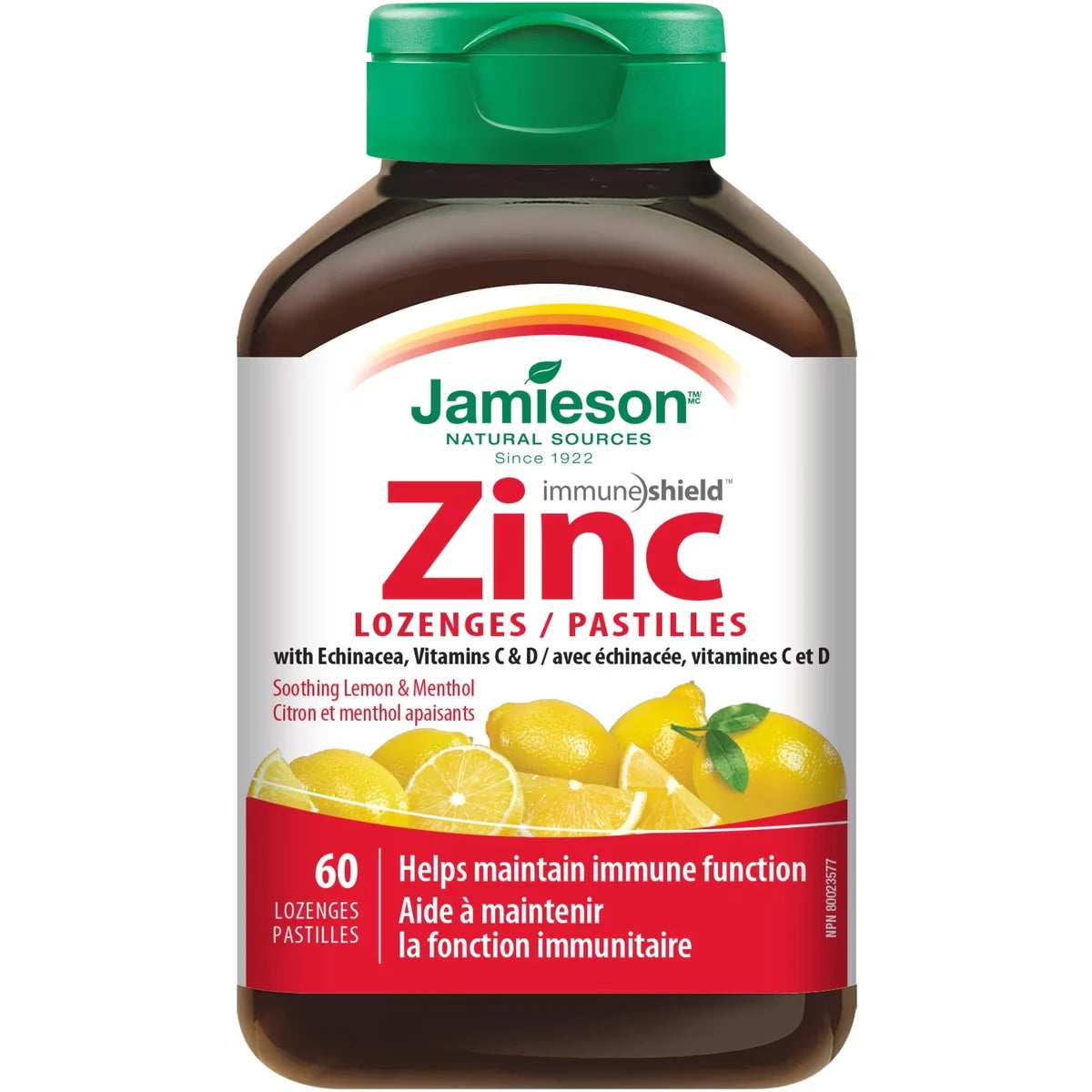 Pastilles de zinc avec échinacée et vitamines C et D - Arôme de citron