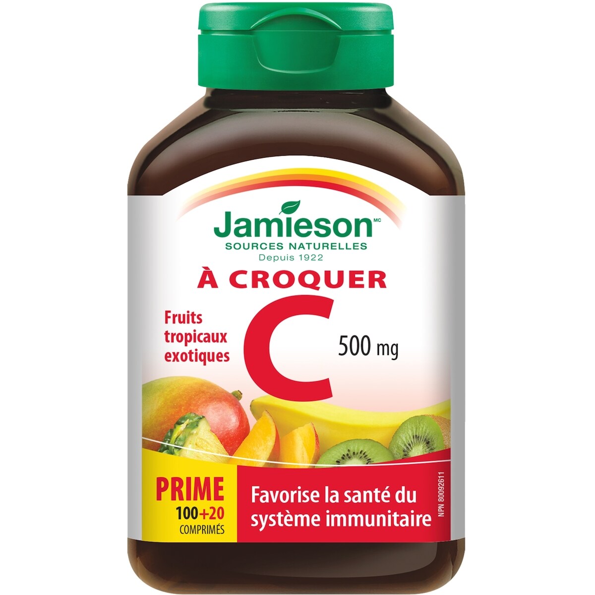 Vitamine C à croquer 500 mg - Fruits tropicaux