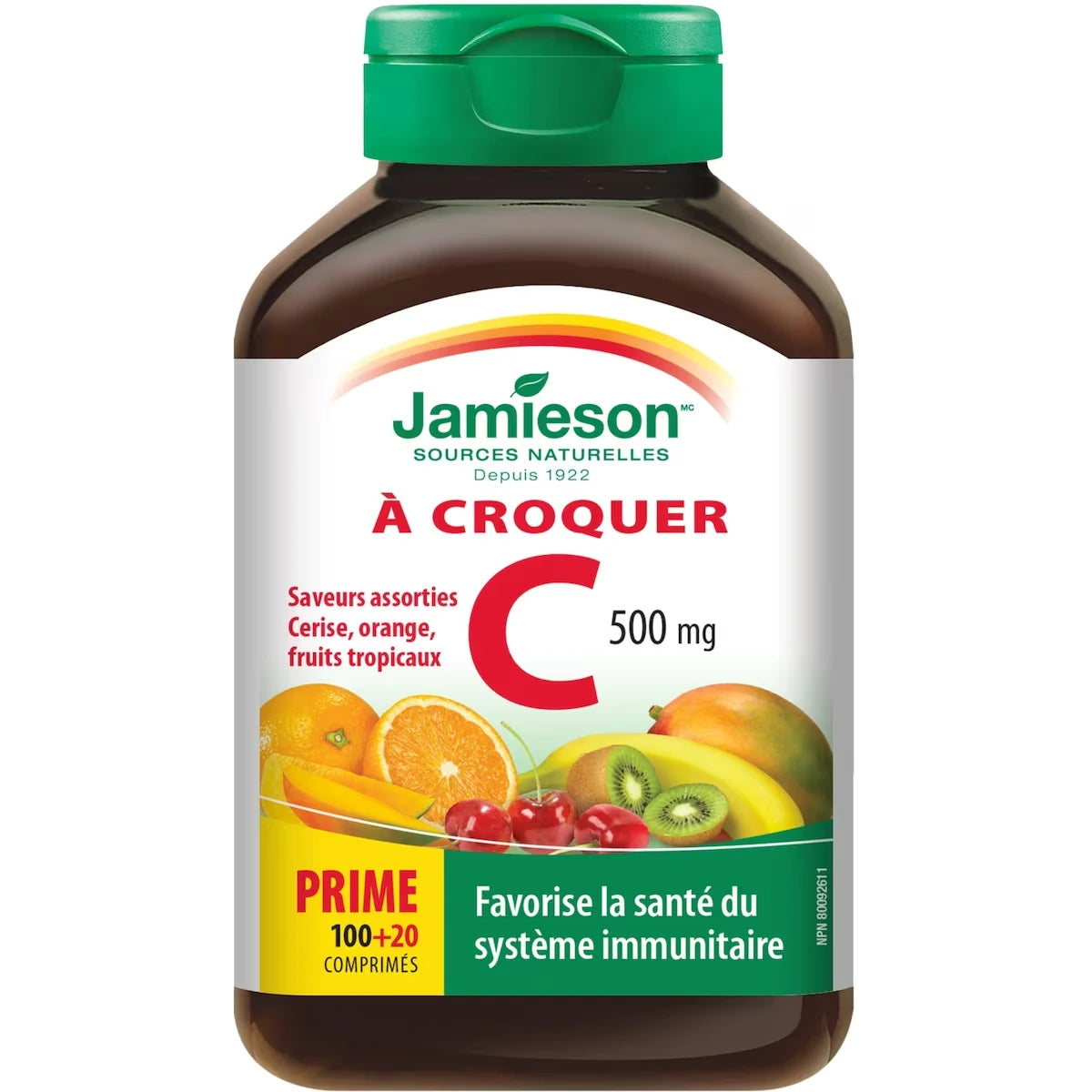 Vitamine C à croquer 500 mg - 3 saveurs assorties