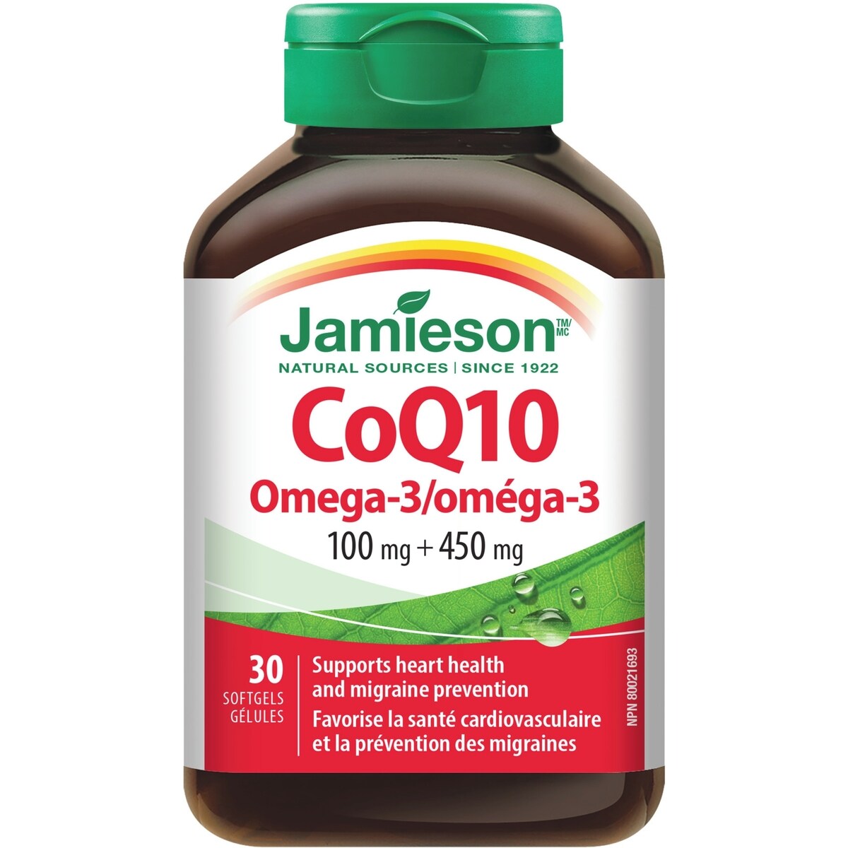 CoQ10 100 mg avec Oméga-3 450 mg
