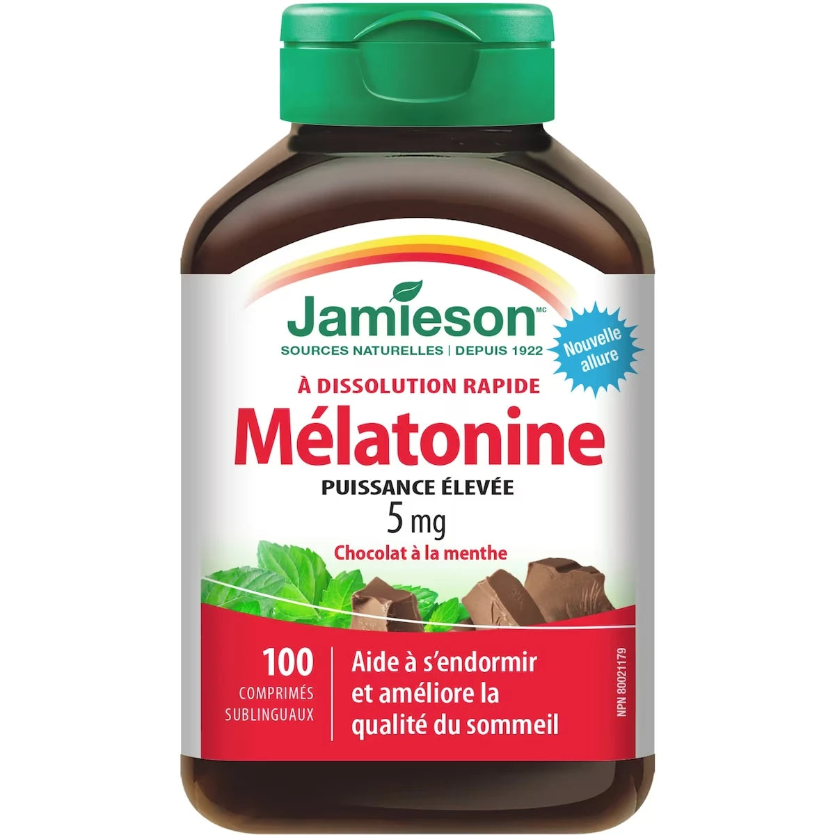 Mélatonine 5 mg Comprimés à dissolution rapide - Chocolat à la menthe