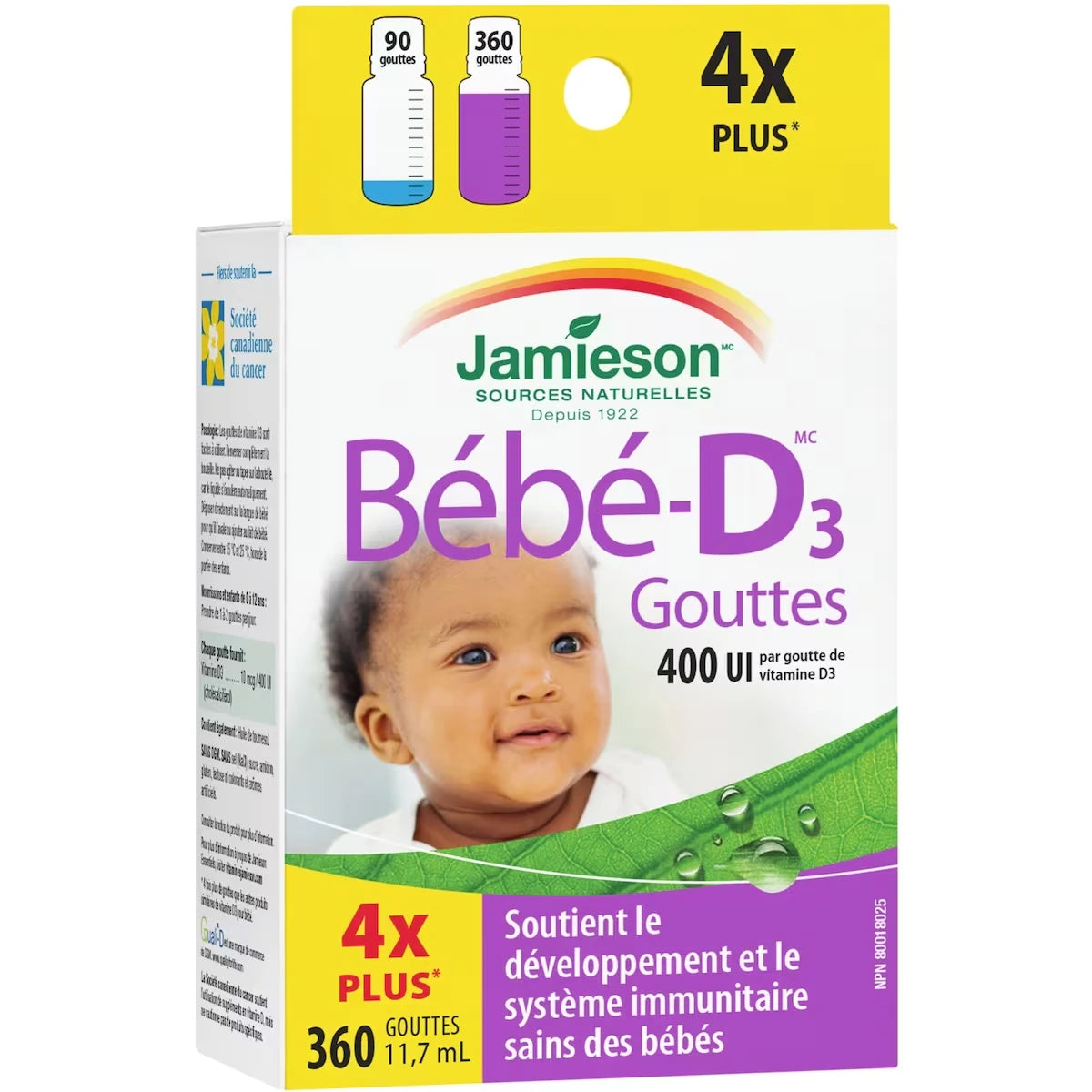 Gouttelettes de vitamine D3 de 400 UI Bébé-D