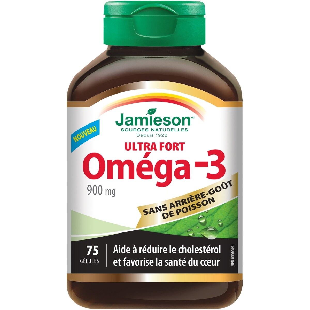 Oméga-3 Ultra-Fort Sans Arrière-Goût de Poisson 900mg