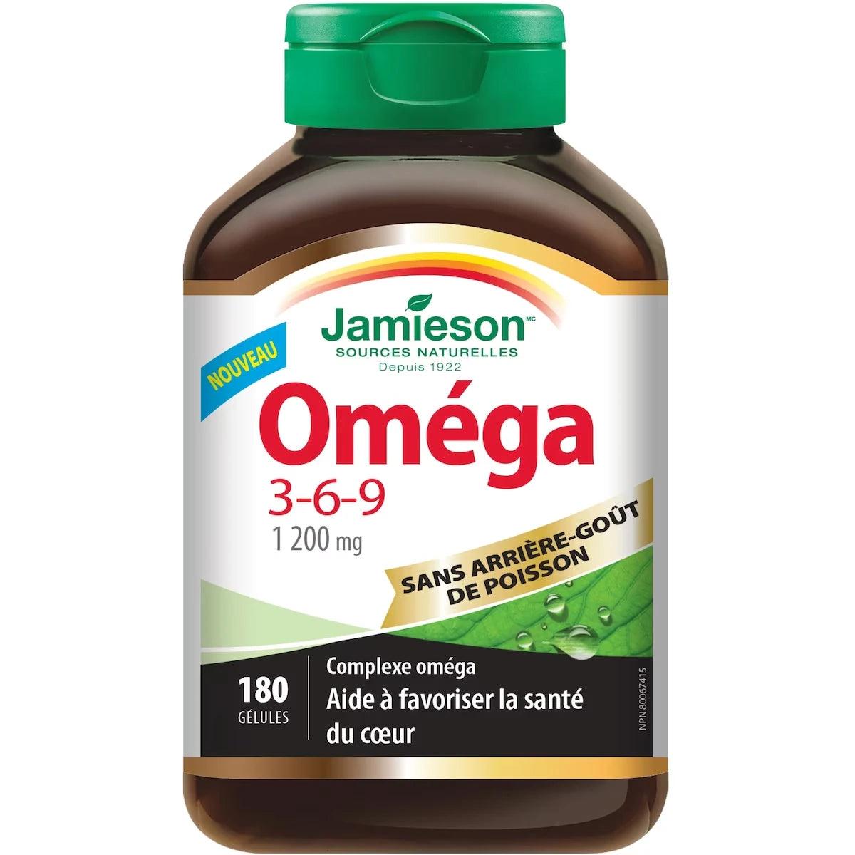 Oméga 3-6-9 sans arrière-goût de poisson 1,200mg