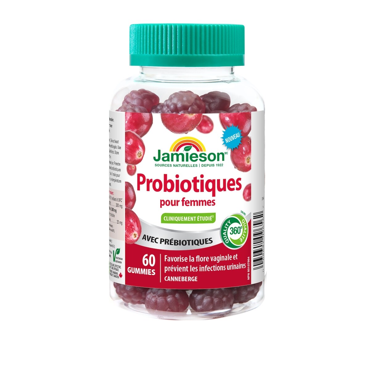 probiotiques gummies pour femmes arôme de canneberge, 60 compter