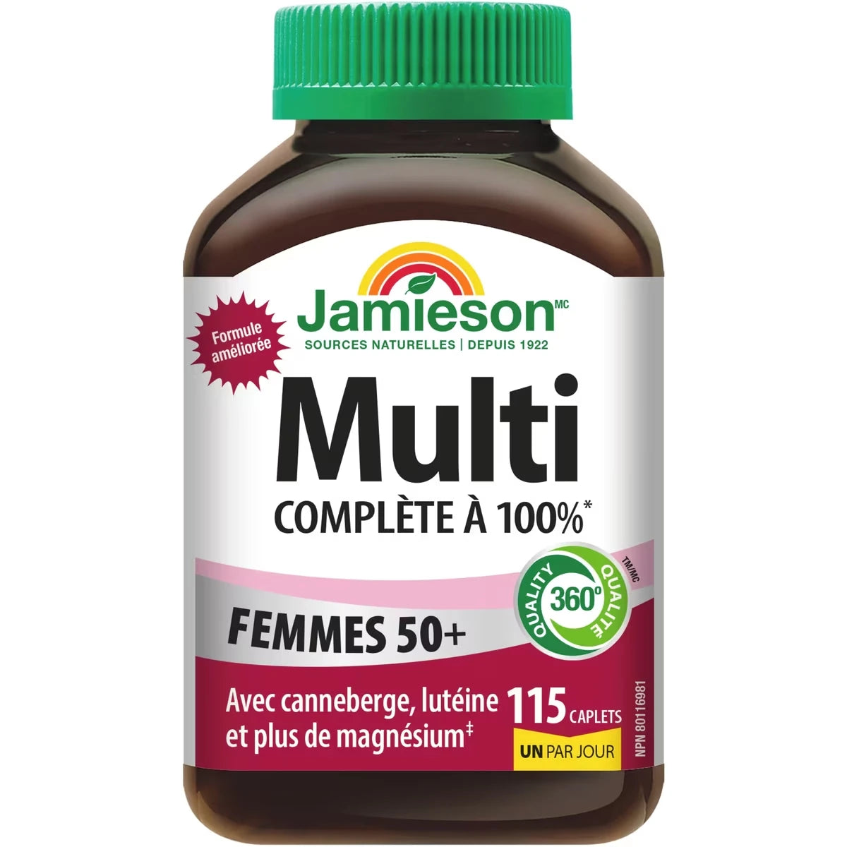 Multivitamine complète à 100 % pour femmes 50+ 115 ct