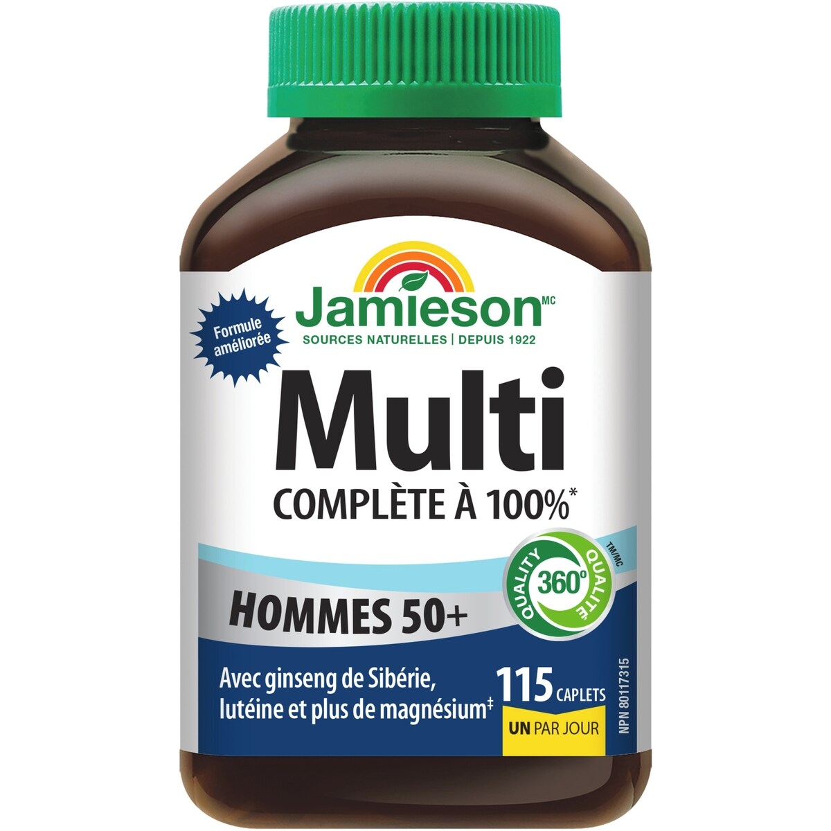 Multivitamine complète à 100 % pour hommes 50+ 115 ct