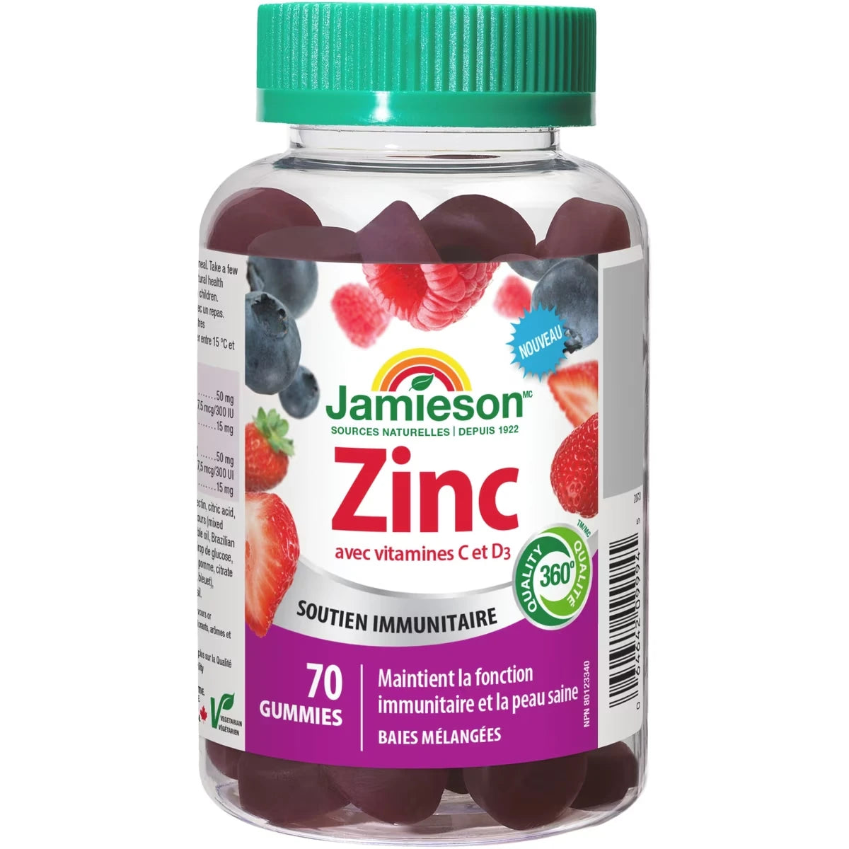 Zinc gummies avec vitamines C et D3