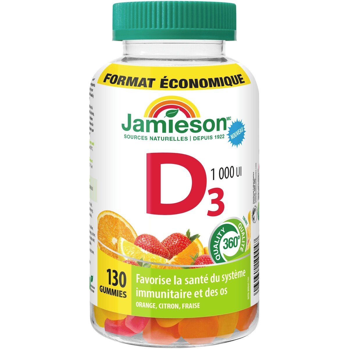 Gummies de vitamine D 1,000 IU format économique