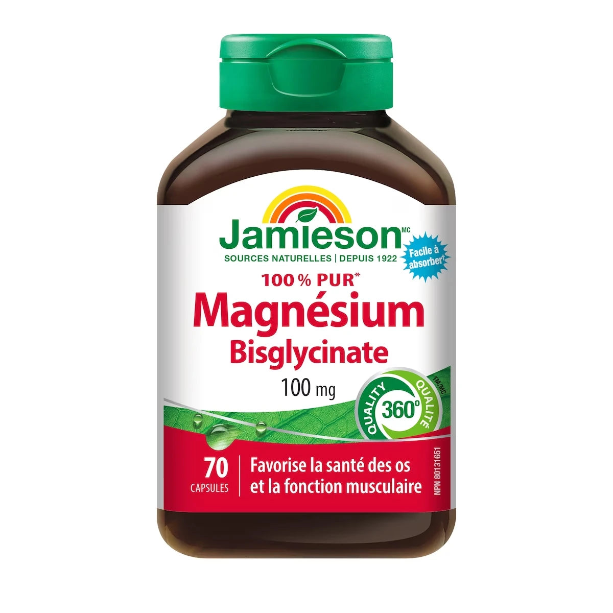 Magnésium bisglycinate 100 mg, 70 capsules