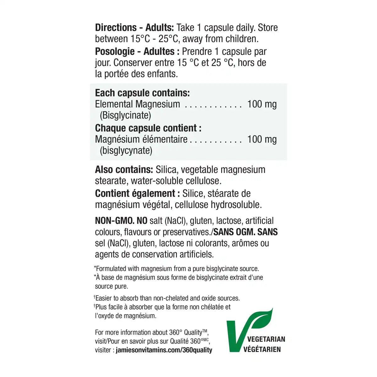 Magnésium bisglycinate à 100% pur
