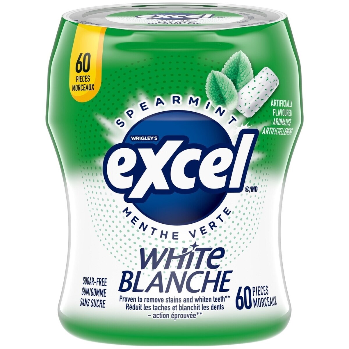 Gomme sans sucre menthe verte