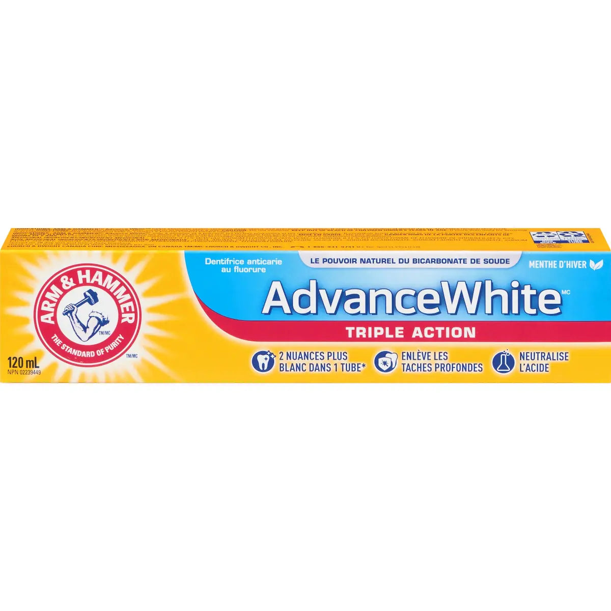 Advance White Dentifrice Anticarie au Fluorure Triple Action Menthe Fraîche