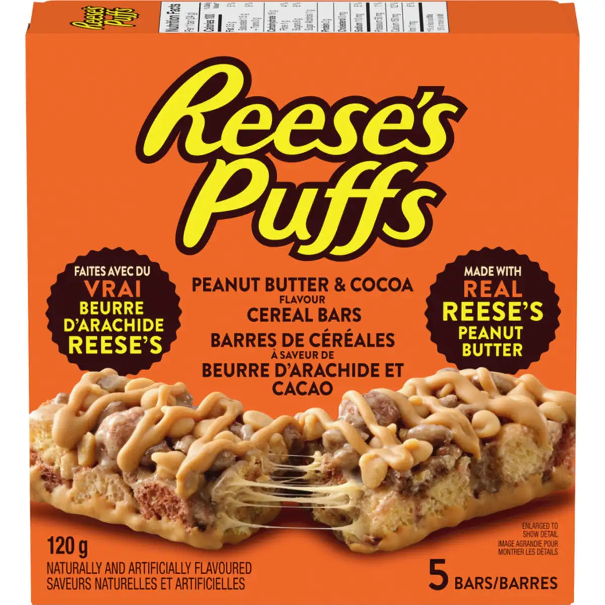 Délices Reese's Puffs Barres de céréales à saveur de beurre d'arachide et cacao