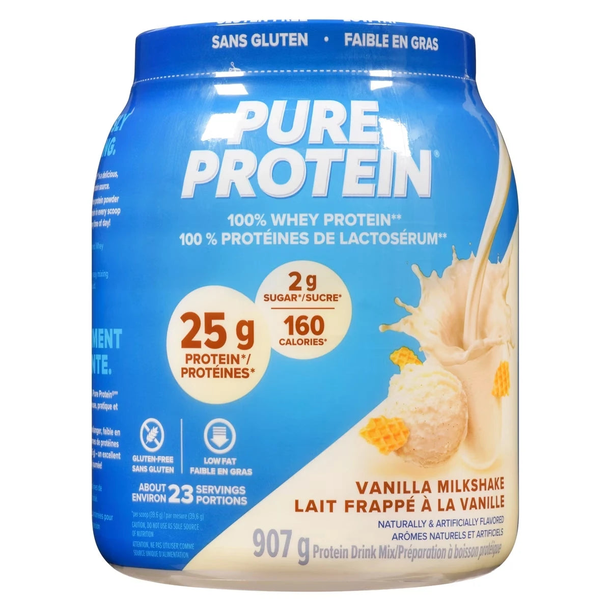 Protéine de lactosérum à 100 % à la crème à la vanille
