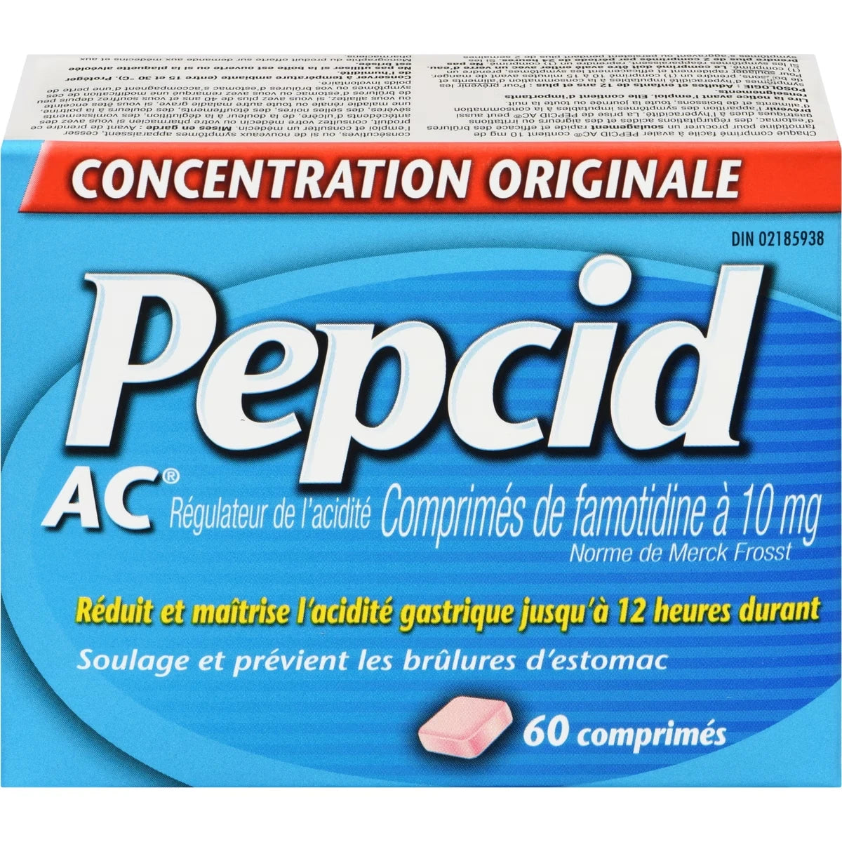 Concentration originale, régulateur de l'acidité et antiacide pour les brûlures d'estomac 60 ea