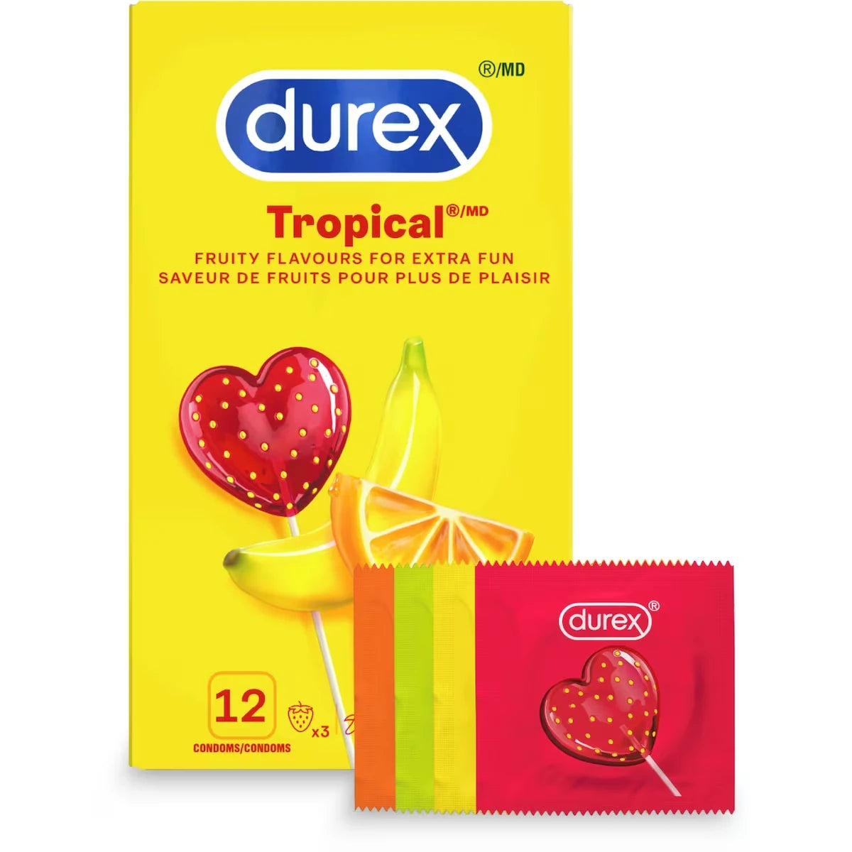 Condoms Tropical Saveurs et Couleurs lubrifiés