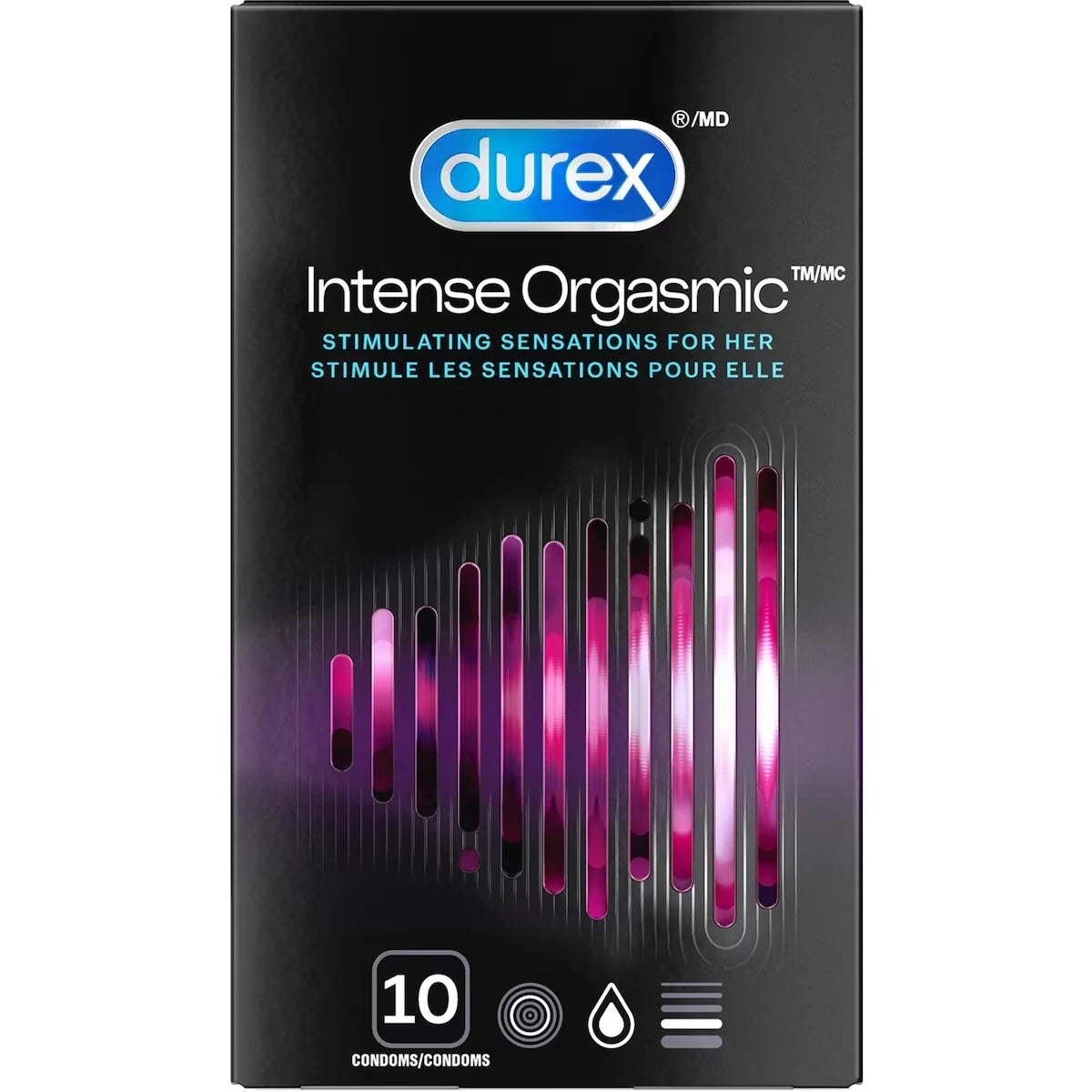 Condoms Intense Orgasmic nervurés, microperlés et enrobés d’un gel stimulant