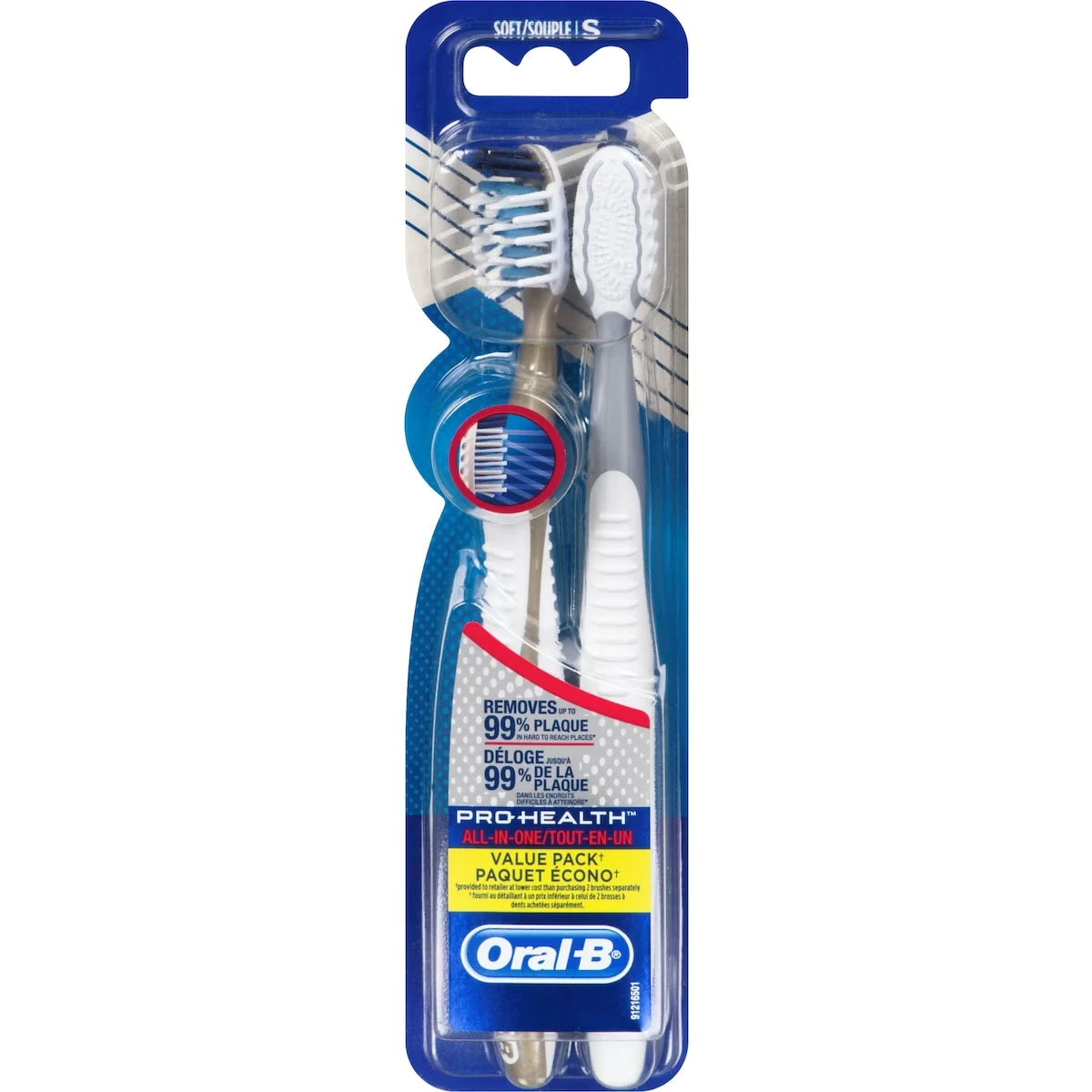 La brosse à dents souple Pro-Santé CrossAction Tout-En-Un
