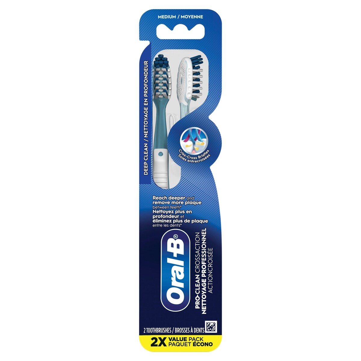 La brosse à dents CrossAction Pro-Santé Médium