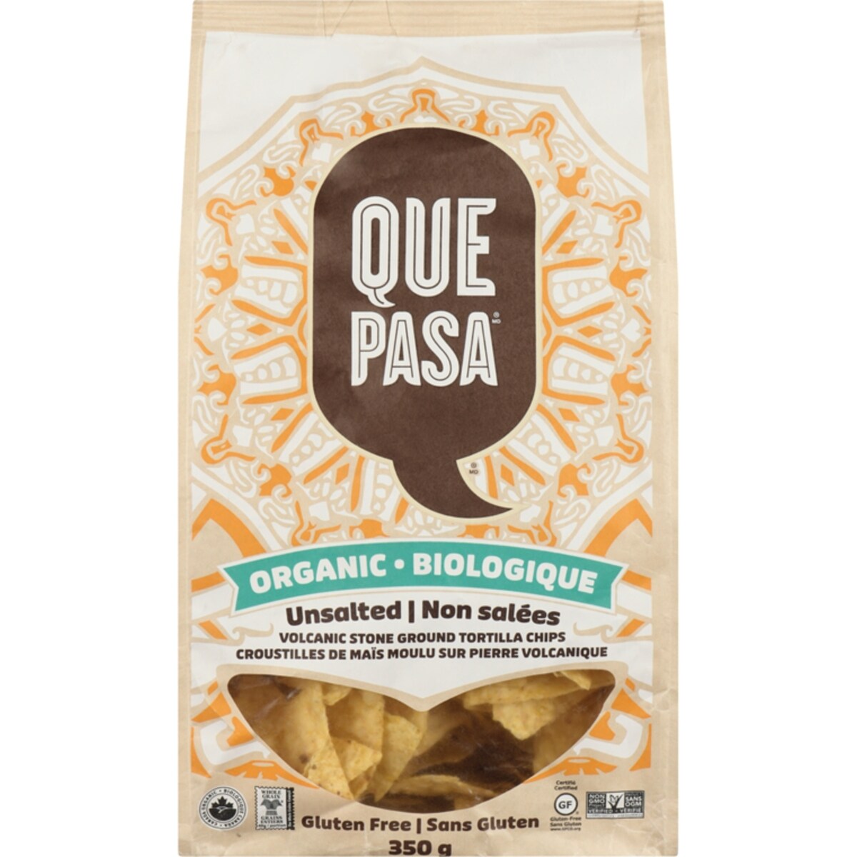 Croustilles de maïs moulu sur pierre volcanique biologique non salées