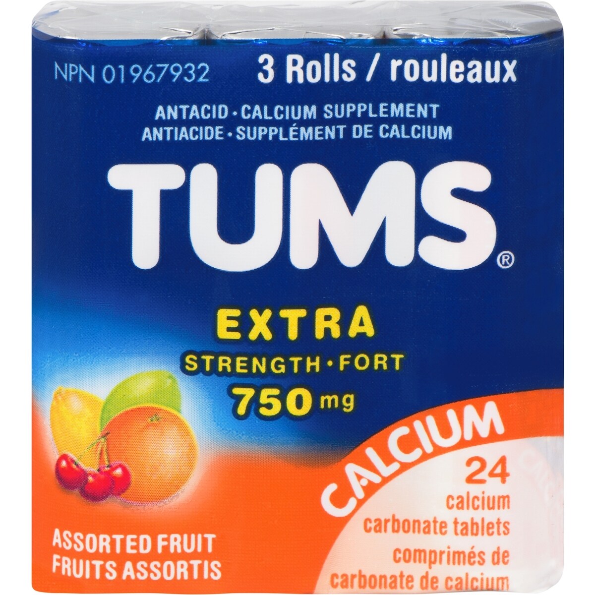 Extra fort - Fruits assortis - Paquet de 3 rouleaux