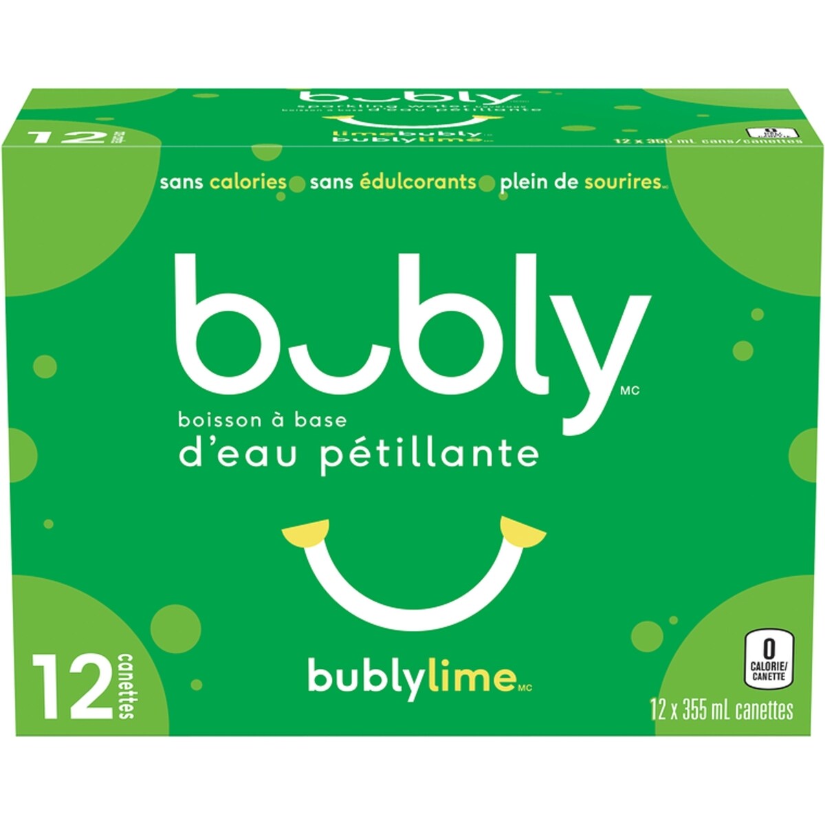 Bubly eau pétillante lime, 12