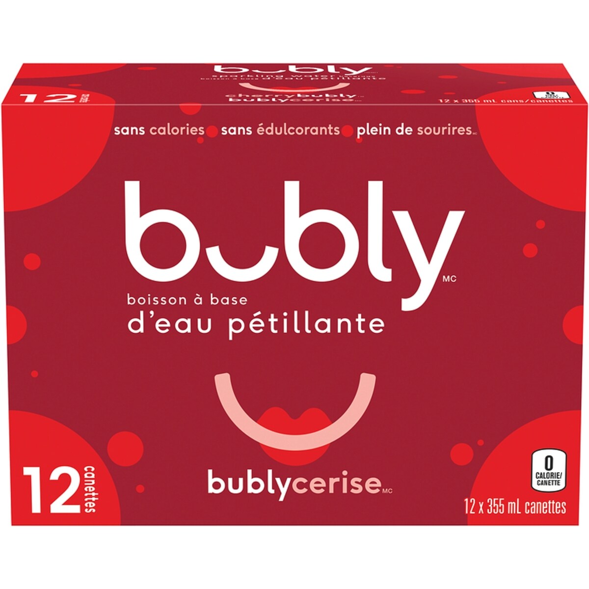 Eau pétillante Bubly, cerise