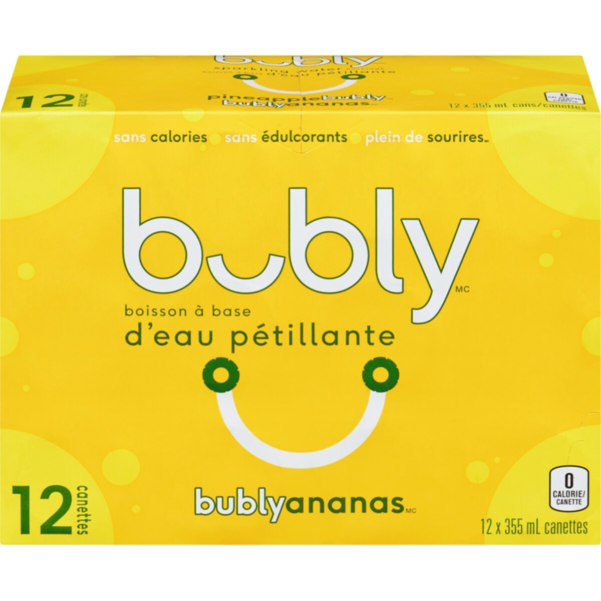 Boisson à base d’eau pétillante bubly ananas