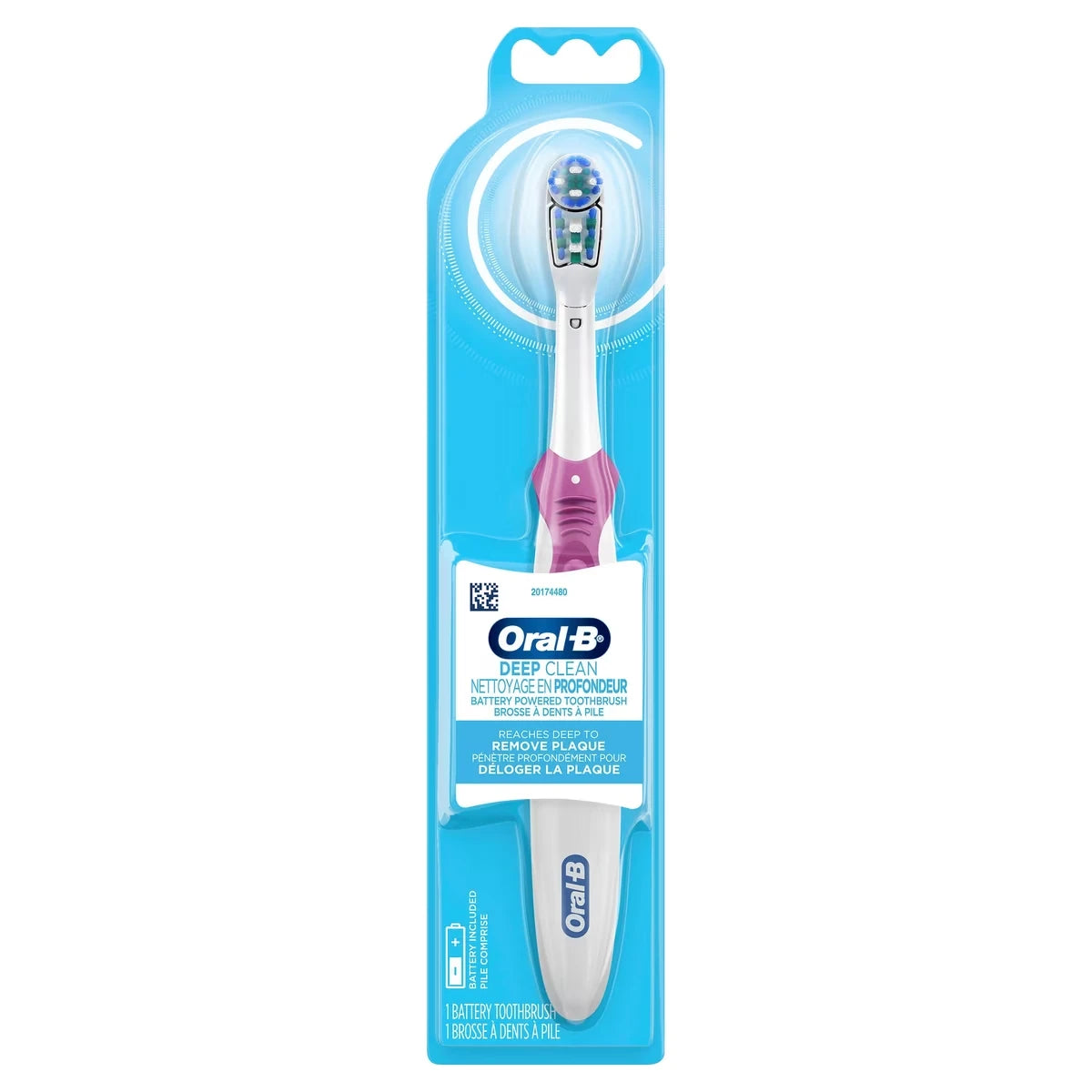 Brosse à dents à pile Oral-B Complete, les couleurs peuvent varier, 1 unité