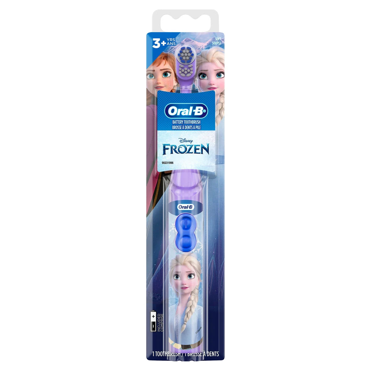 Brosse à dents électrique à pile Oral-B mettant en vedette les personnages de La Reine des neiges de Disney, souple, pour les enfants de 3 ans et plus