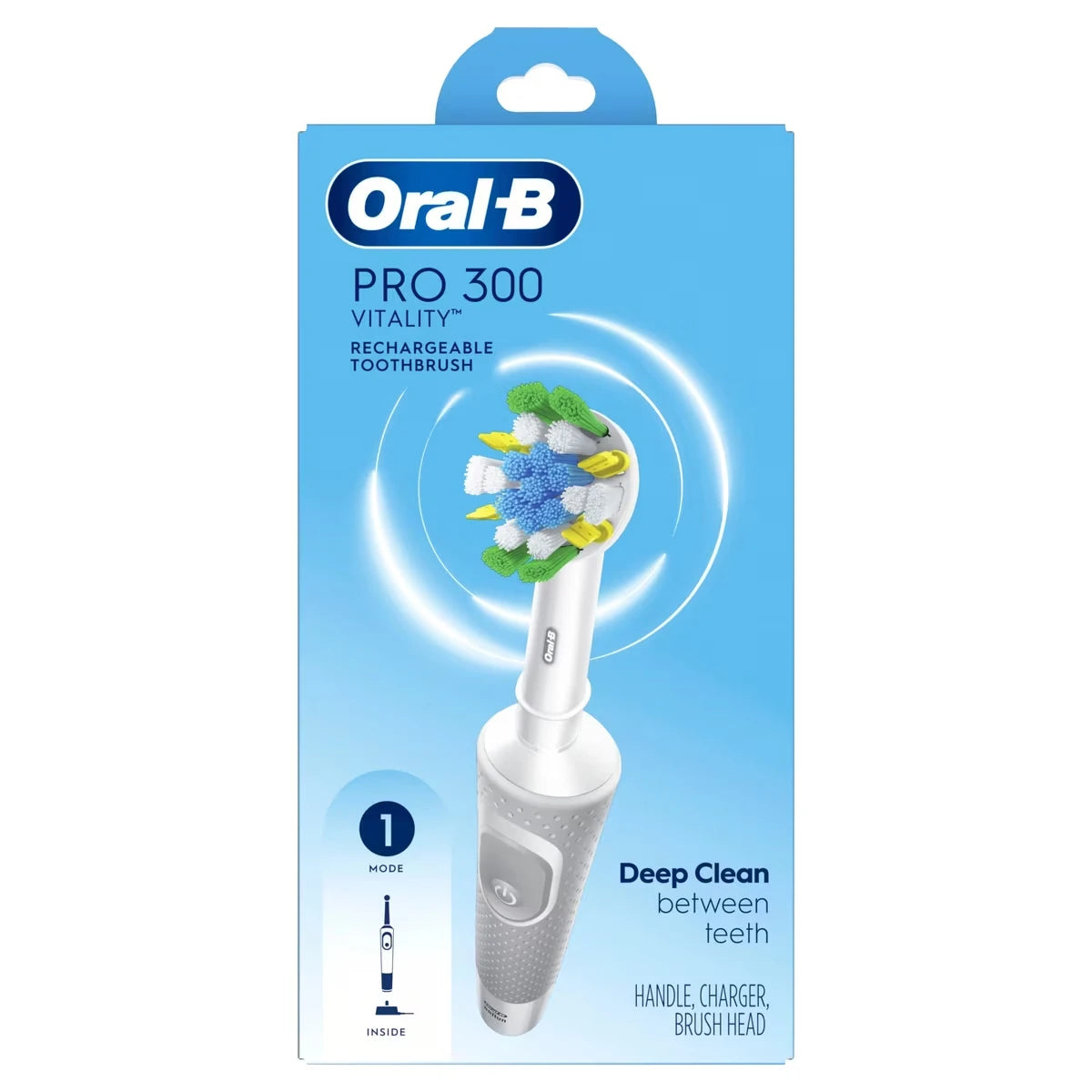 Brosse à dents électrique Oral-B Pro 300 Vitality avec (1) brossette, rechargeable, White