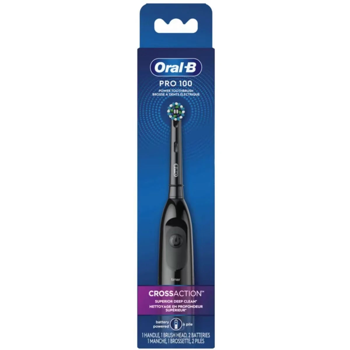 Brosse à dents à pile Oral-B Pro 100 CrossAction, noir
