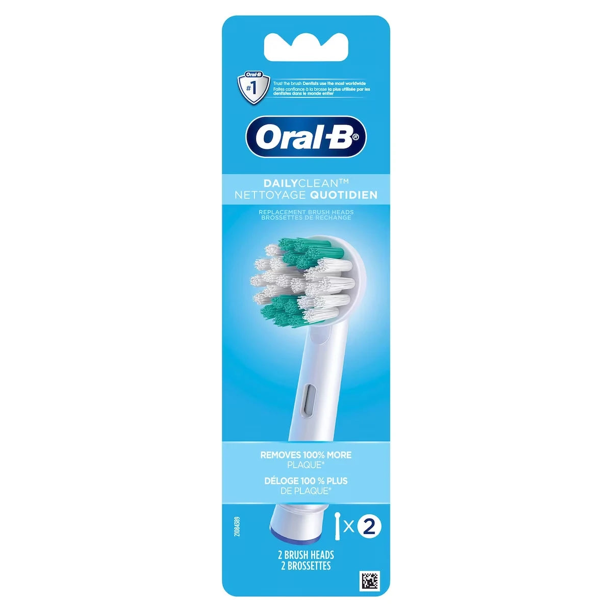 Brossettes de rechange pour brosse à dents électrique Nettoyage quotidien, 2unités