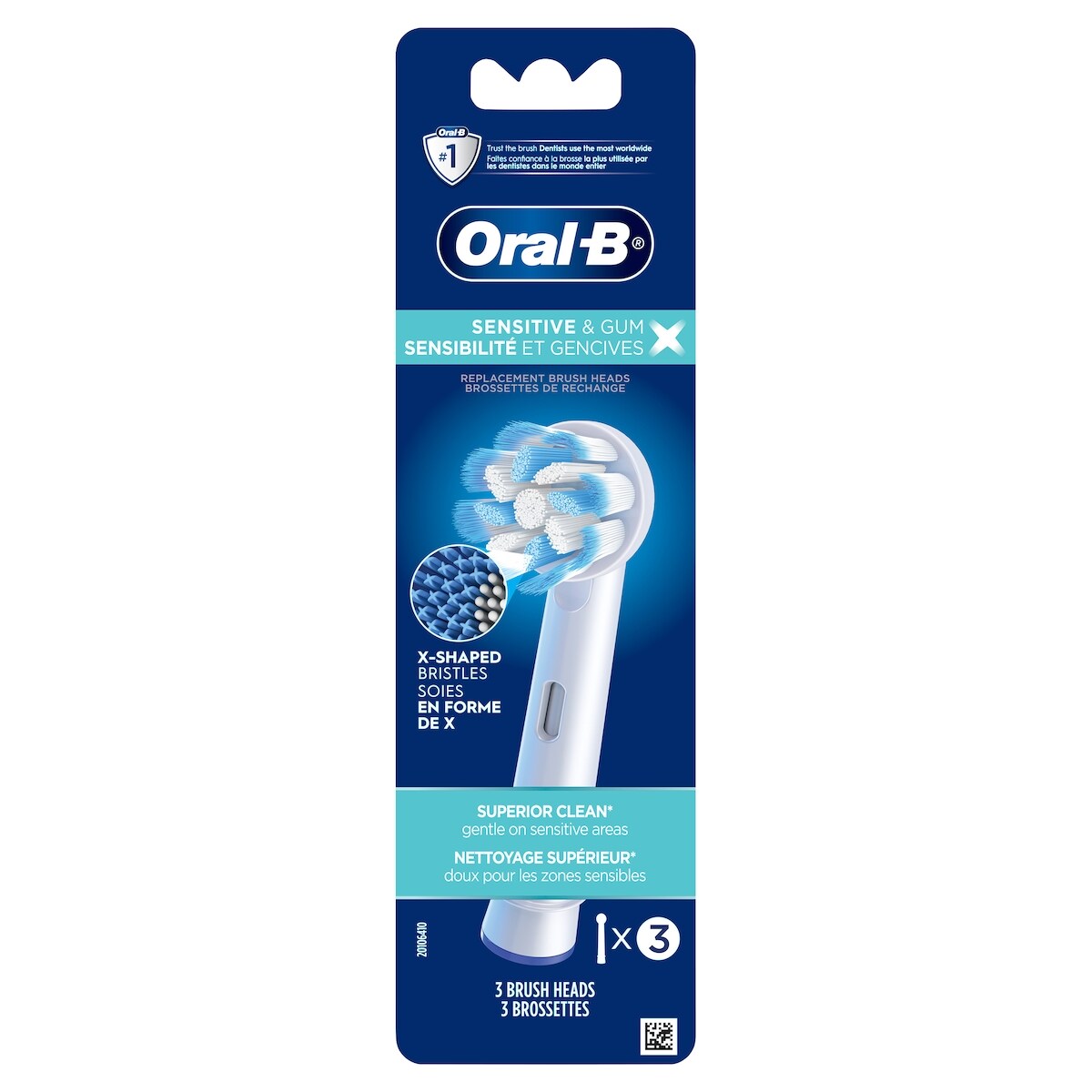 Brossettes de rechange Oral-B Sensibilité et gencives X filaments en X