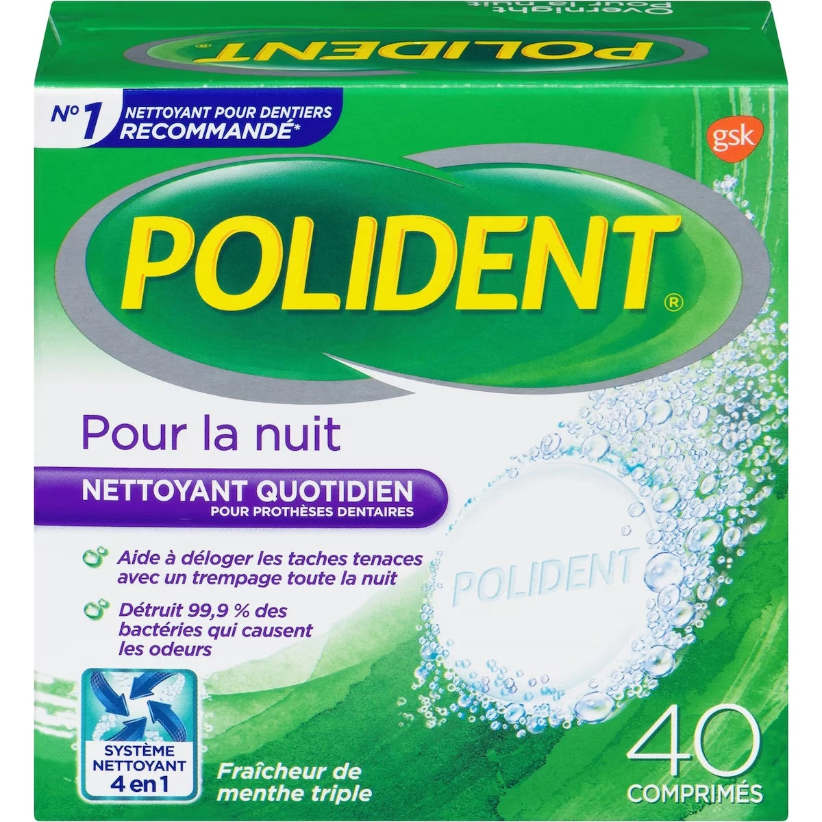 Pour la nuit Nettoyant quotidien pour prothèses dentaires 40