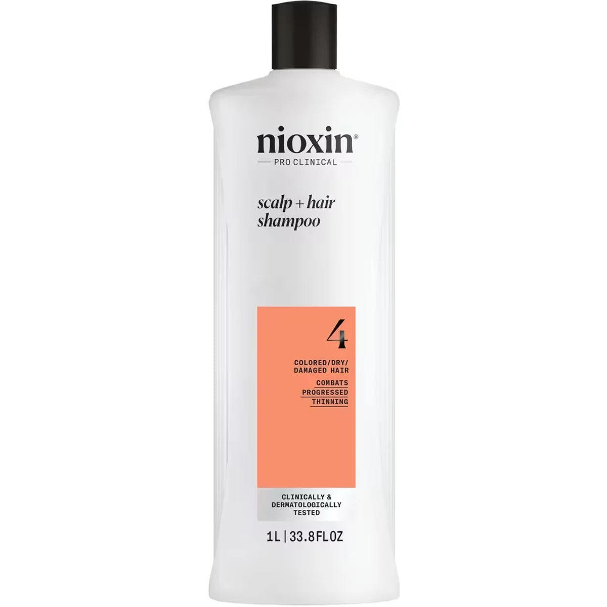 Shampooing épaississant pour cuir chevelu et cheveux Système 4 de –  pour cheveux colorés ou secs, endommagés et très clairsemés, 1 L