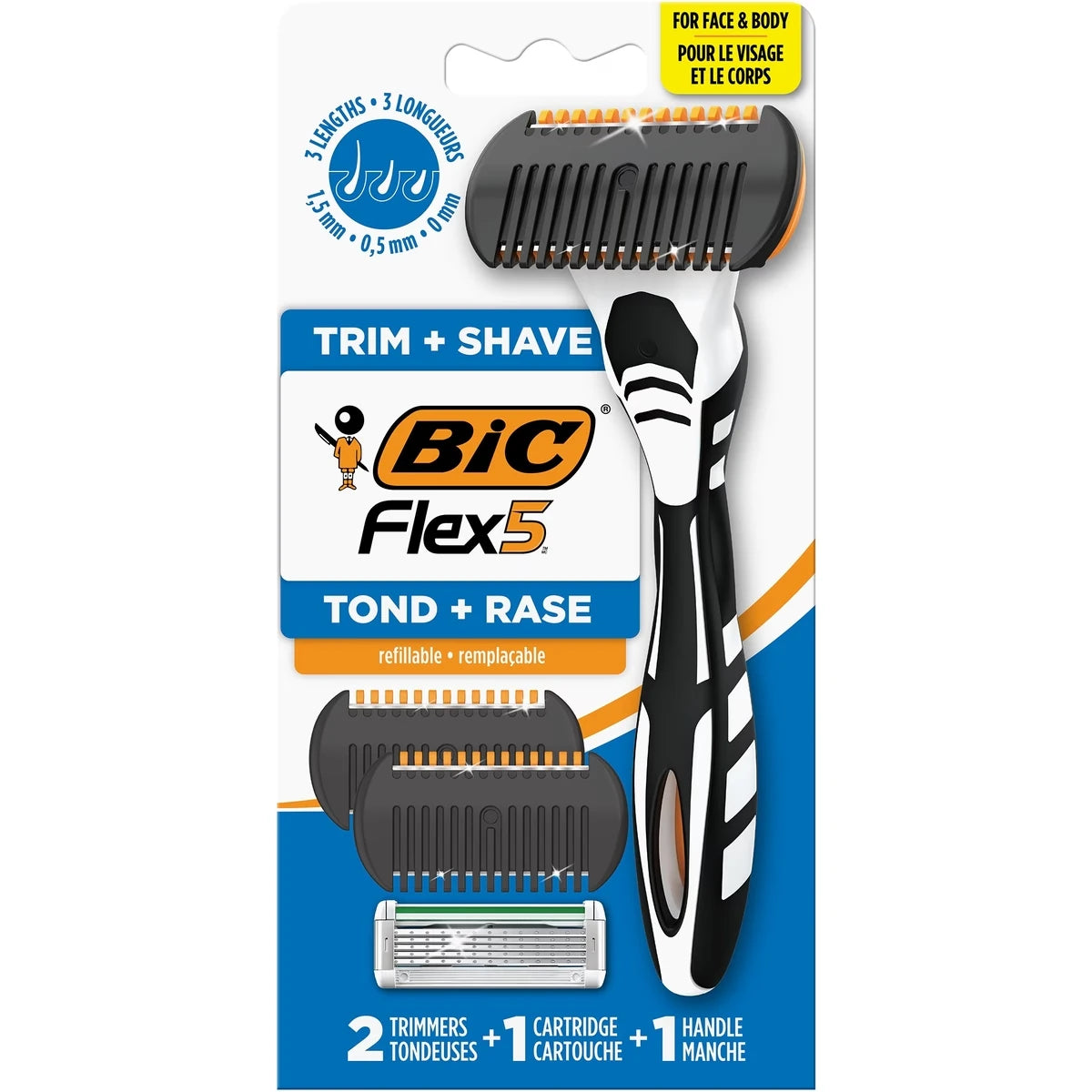 Flex 5 Tond et Raser Body et Beard Trimmer pour Hommes