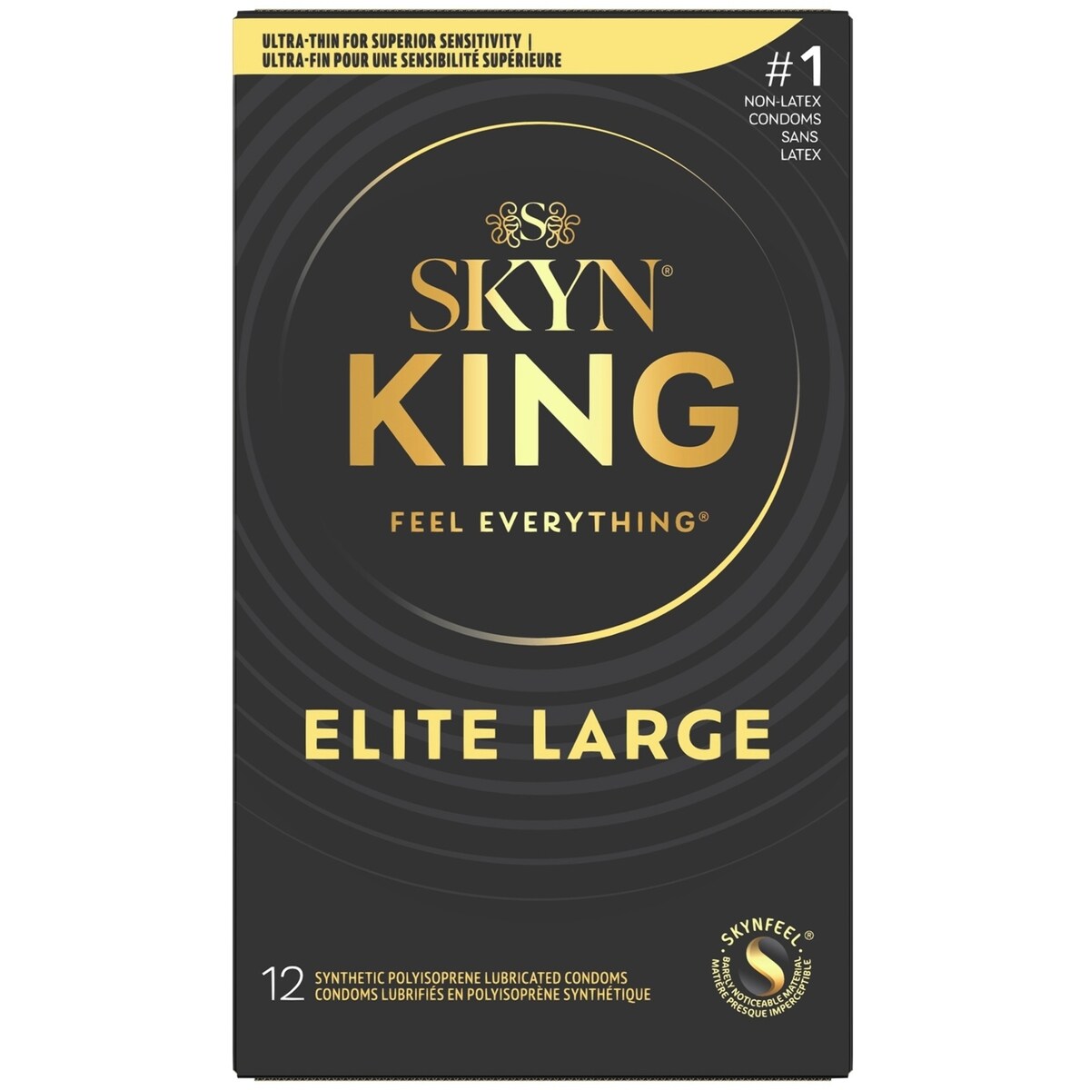 King Elite Large Non-Latex Condom 12Ct