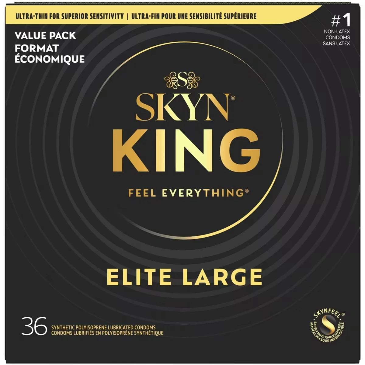 King Elite Large Non-Latex Condom 36Ct