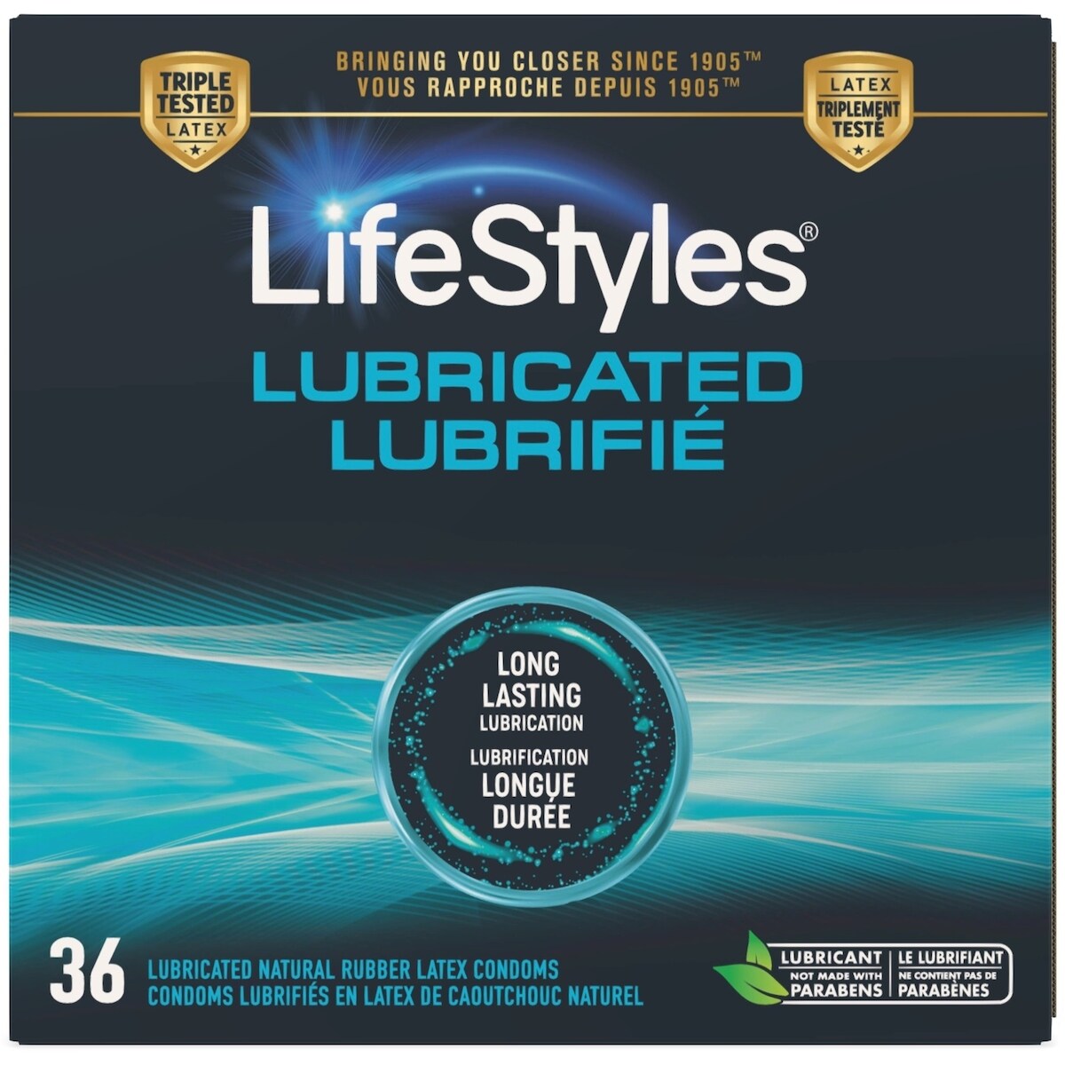 Lubrifiés 36 Condoms Lubrifiésen Latex de Qualité Supérieure