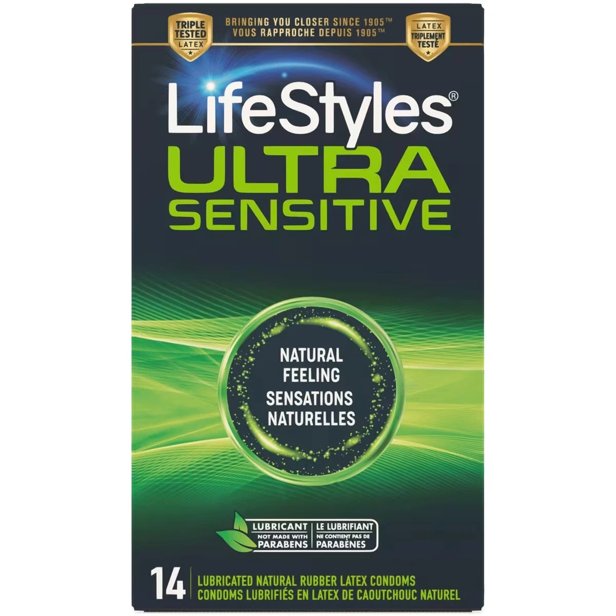 Ultra Sensibles 14 Condoms Lubrifiés en Latex