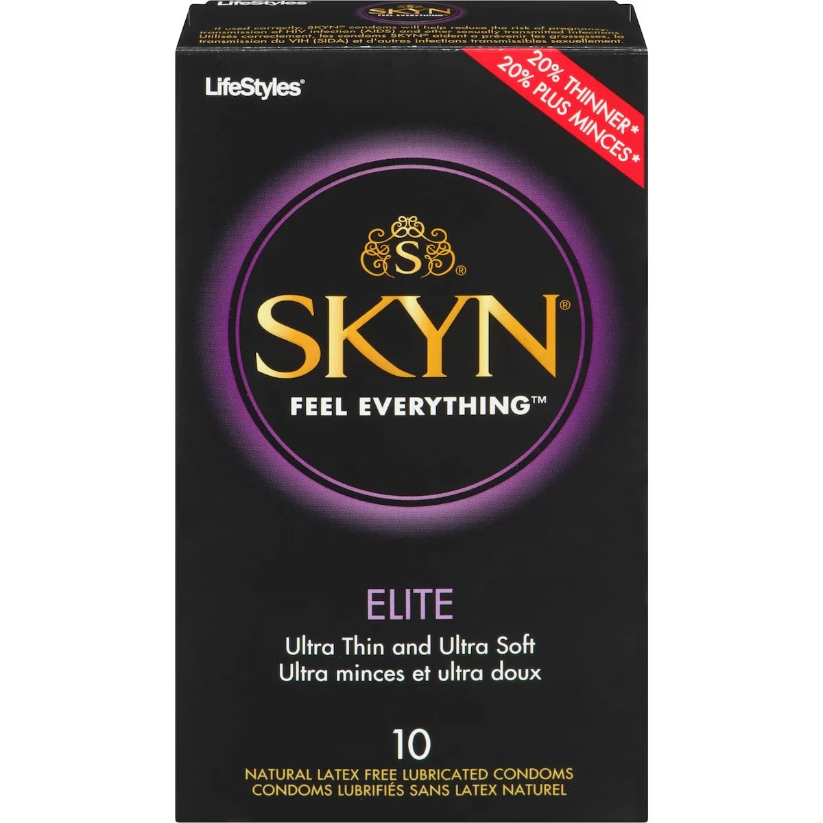 � Elite 10 Condoms Lubrifi�S Sans Latex Naturel