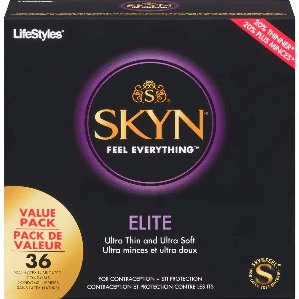 � Elite 36 Condoms Lubrifi�S Sans Latex Naturel