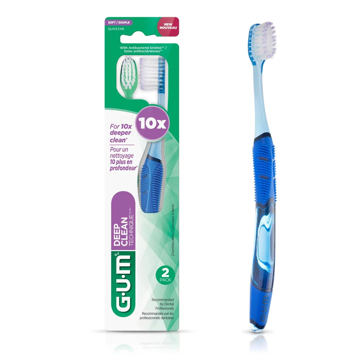 Brosse à dents, Poils Souples, Compacte, TECHNIQUEᴹᴰ DEEP CLEAN, Paquet de 2
